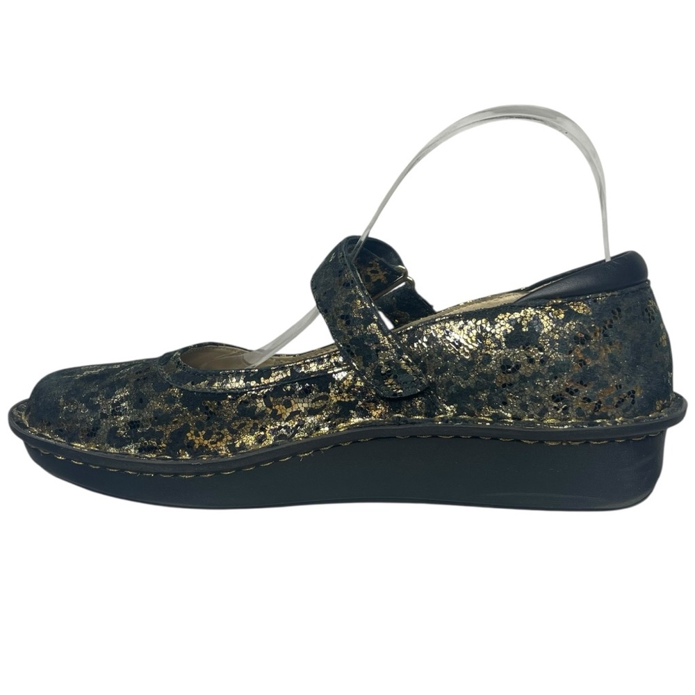 Alegria 39 Belle Glammo gold and black suede Mary Janes - Picture 7 of 9